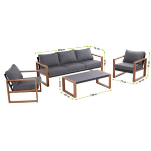 Gartenmöbel-Set Vega Anthrazit/Braun in Farbe von kommodly