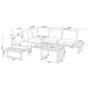 Gartenmöbel-Set Tora Grau in Farbe von kommodly