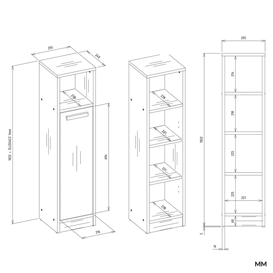 Badezimmerschrank Iva Weiß in Farbe von kommodly