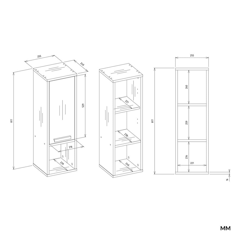 Wandhängeschrank Ida Weiß in Farbe von kommodly