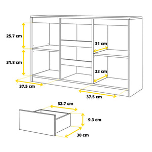 Mikel Sideboard 120 cm / 3 Schubladen in Farbe von kommodly