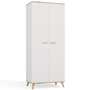 Kleiderschrank Luxi Weiß/Eiche in Farbe von kommodly