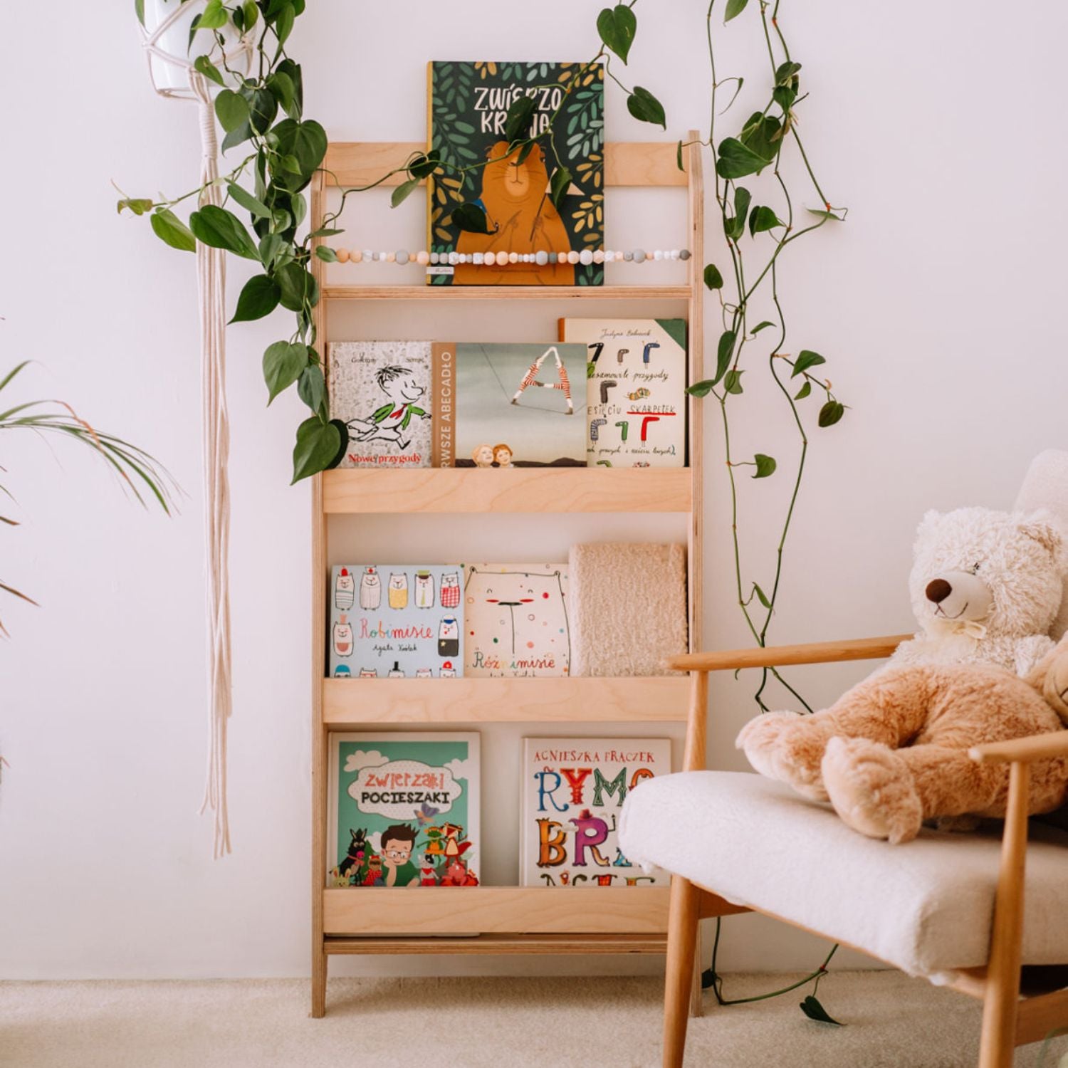 Montessori Kinder Bücherregal Lisa in Farbe von Domo Kids