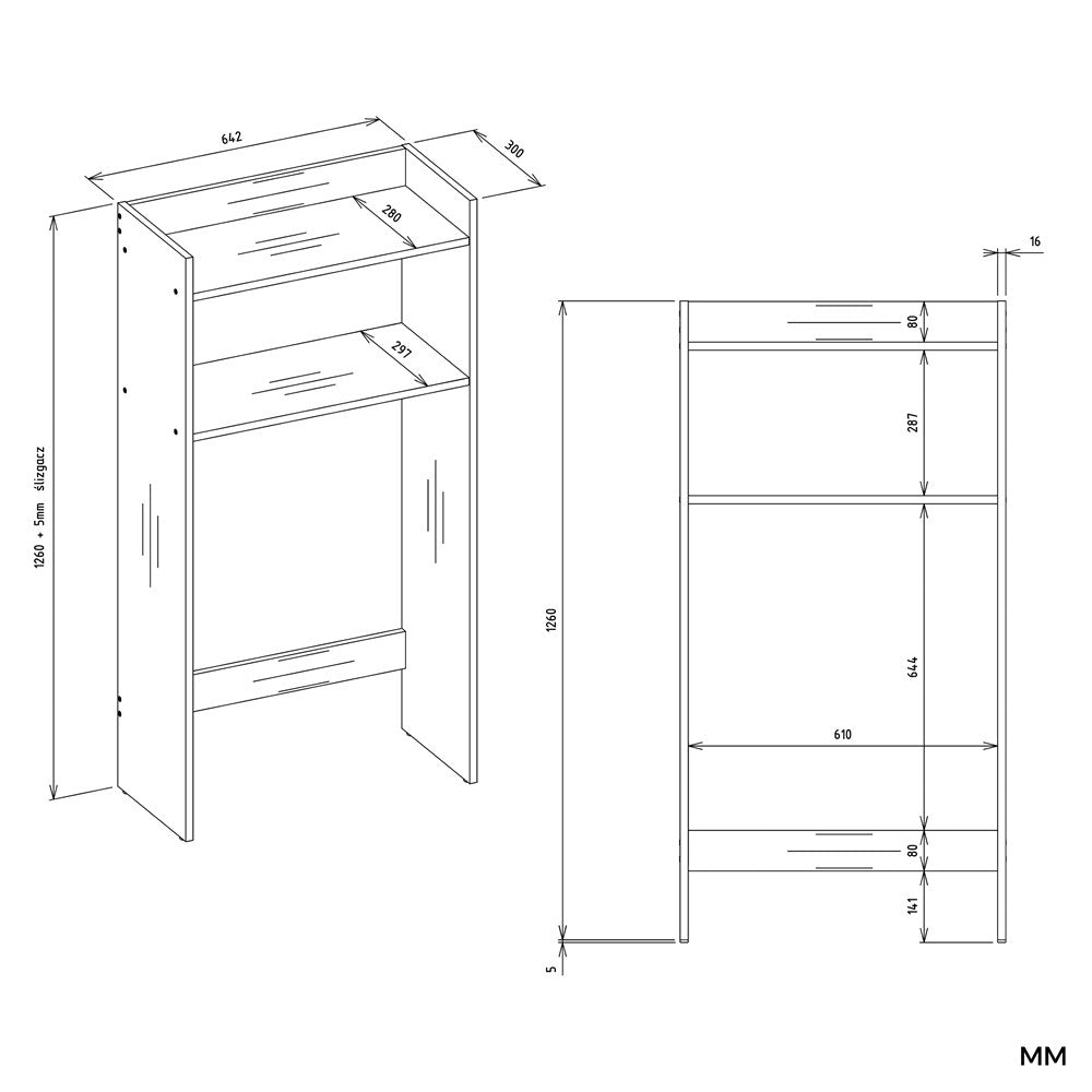 Waschmaschinenschrank Waschli Klein in Farbe von Kommodly