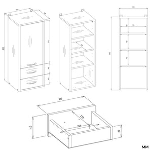 Wandhängeschrank Noras in Farbe von kommodly