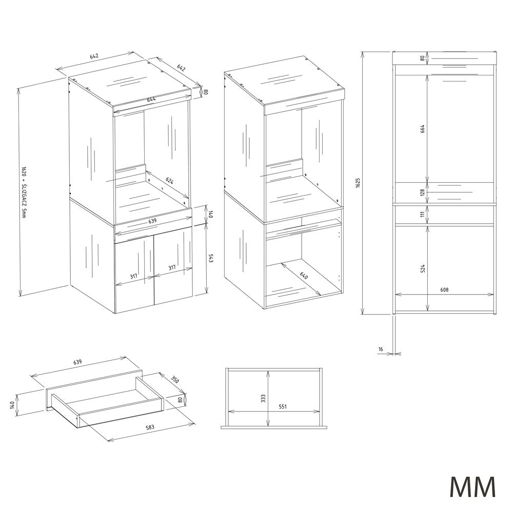 Waschmaschinenschrank Tilo in Farbe von kommodly