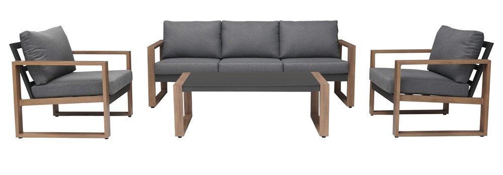 Gartenmöbel-Set Vega Anthrazit/Braun in Farbe von kommodly