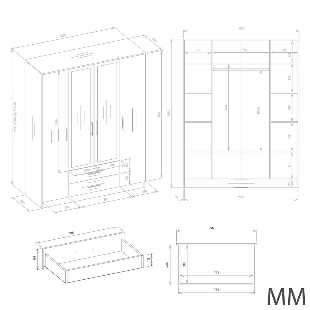Kleiderschrank Kasi in Farbe von kommodly