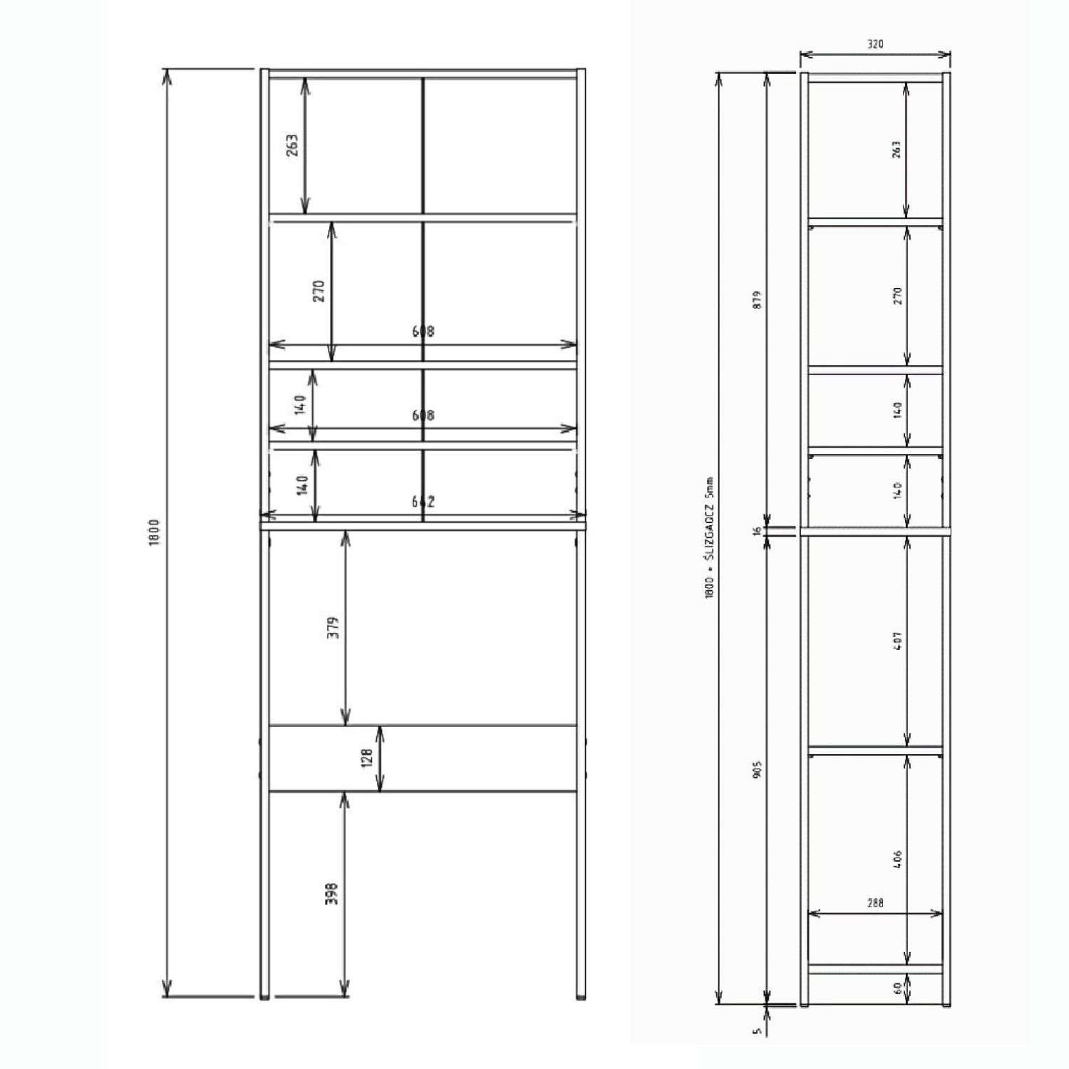 Waschmaschinenschrank Waschli Set 4 in Farbe von Kommodly