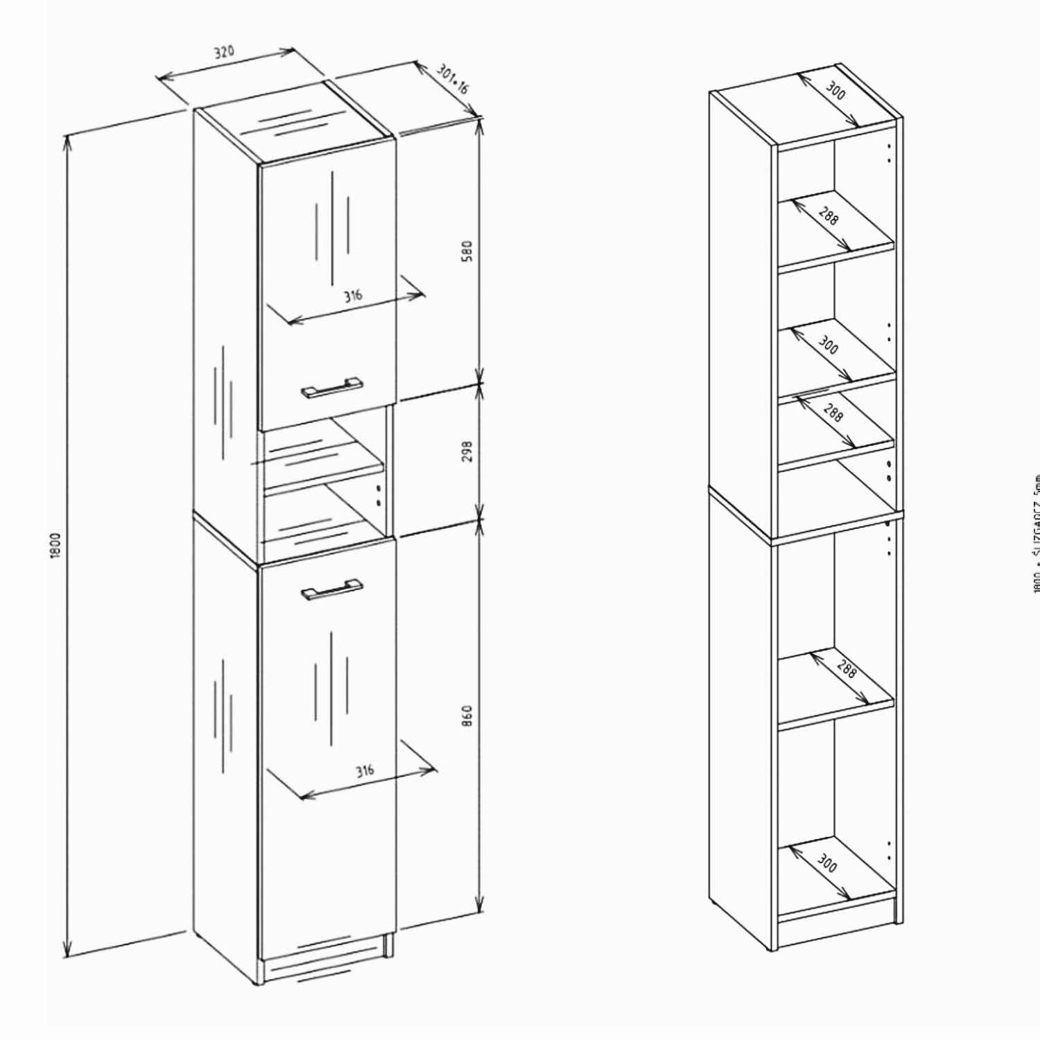 Waschmaschinenschrank Waschli Set 4 in Farbe von Kommodly