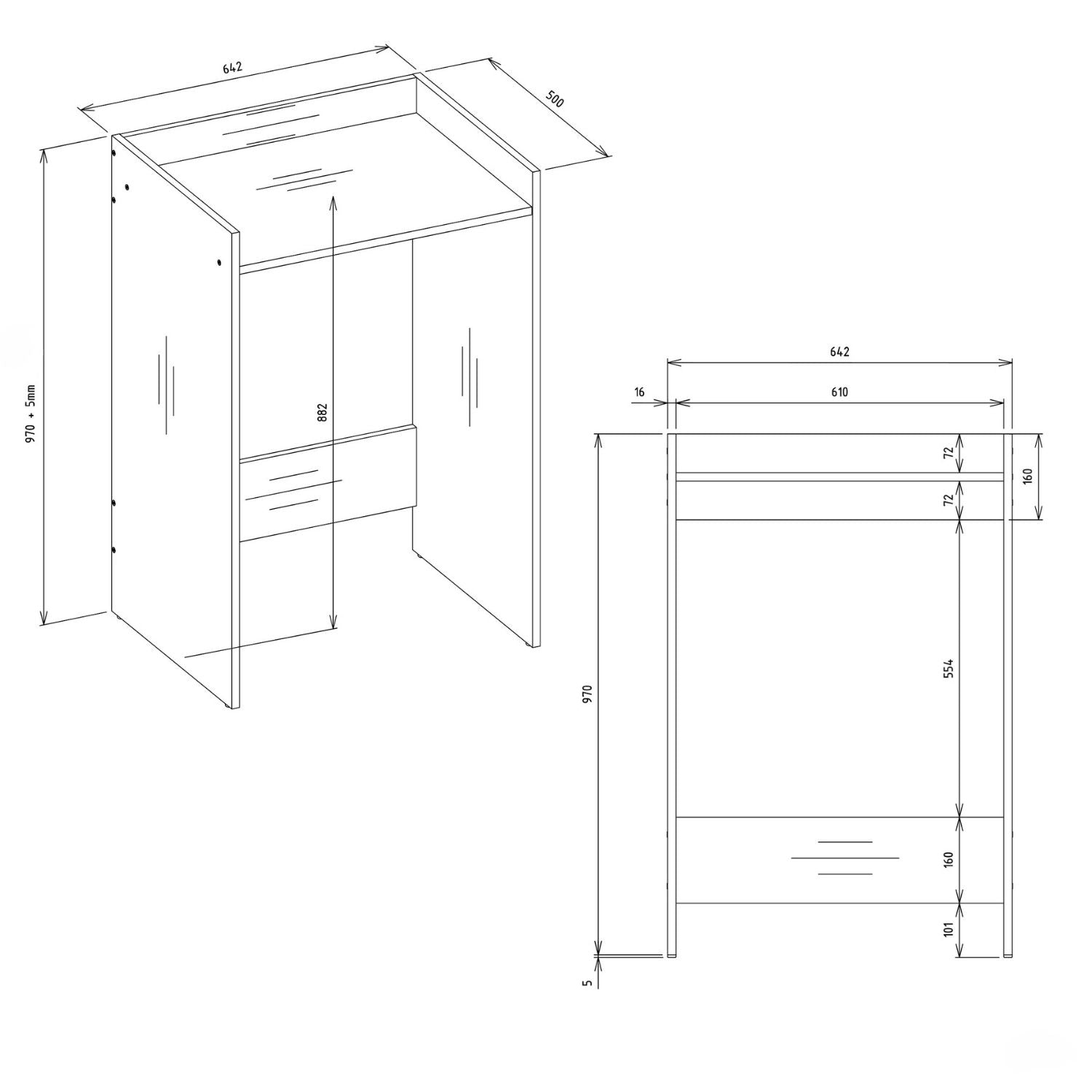 Waschmaschinenschrank Waschli Klein B in Farbe von Kommodly