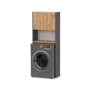 Waschmaschinenschrank Waschli in Farbe Grau Matt Eiche von Kommodly