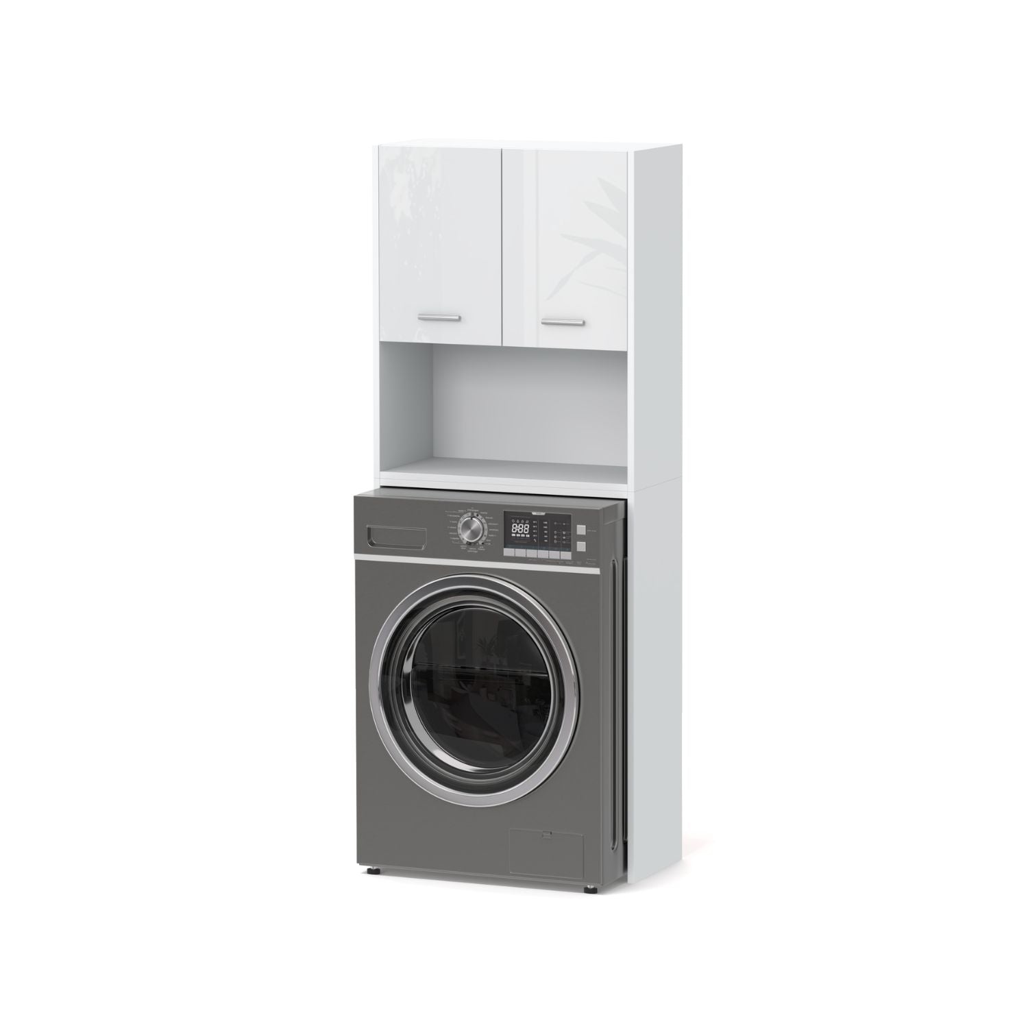 Waschmaschinenschrank Waschli in Farbe Weiß Hochglanz von Kommodly
