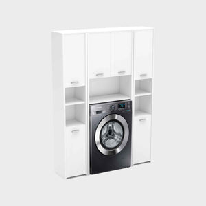 Waschmaschinenschrank Waschli Set 3 in Farbe Weiß Matt von Kommodly