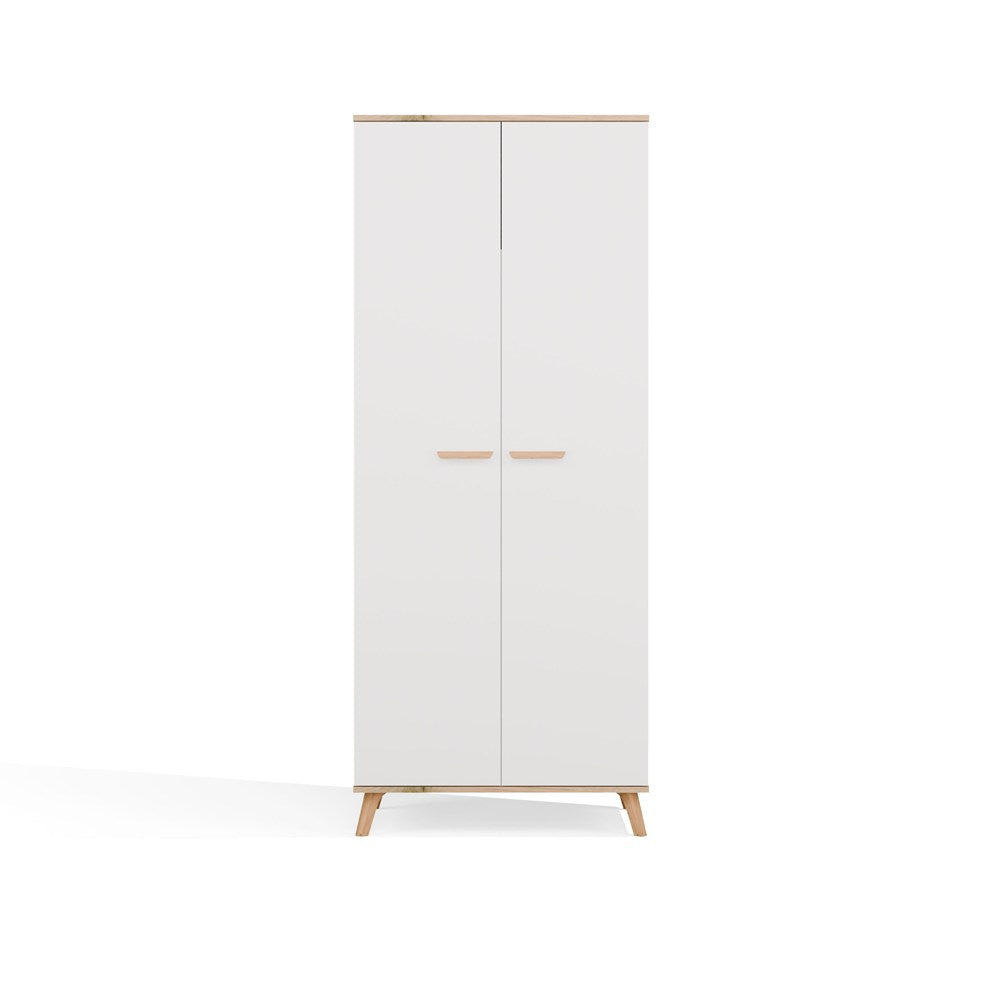 Kleiderschrank Luxi Weiß/Eiche in Farbe von kommodly