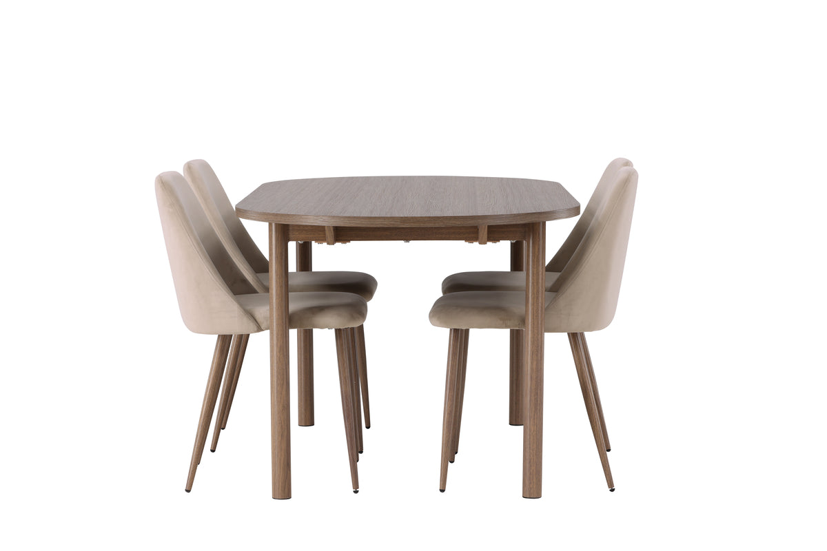 Esszimmer-Set Livo Braun in Farbe von kommodly