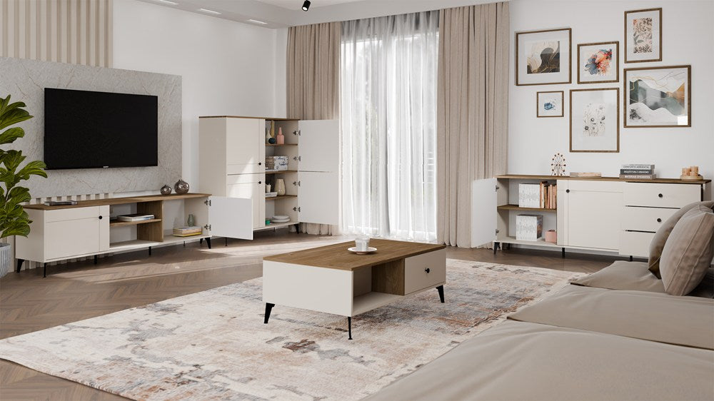Couchtisch Tova Beige/Eiche in Farbe von kommodly
