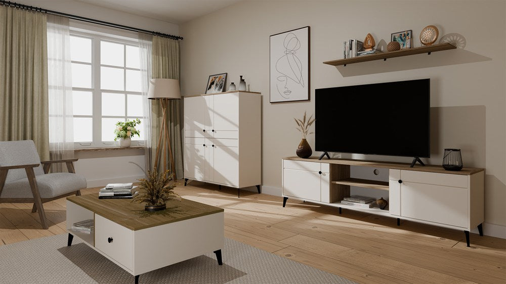 Couchtisch Tova Beige/Eiche in Farbe von kommodly