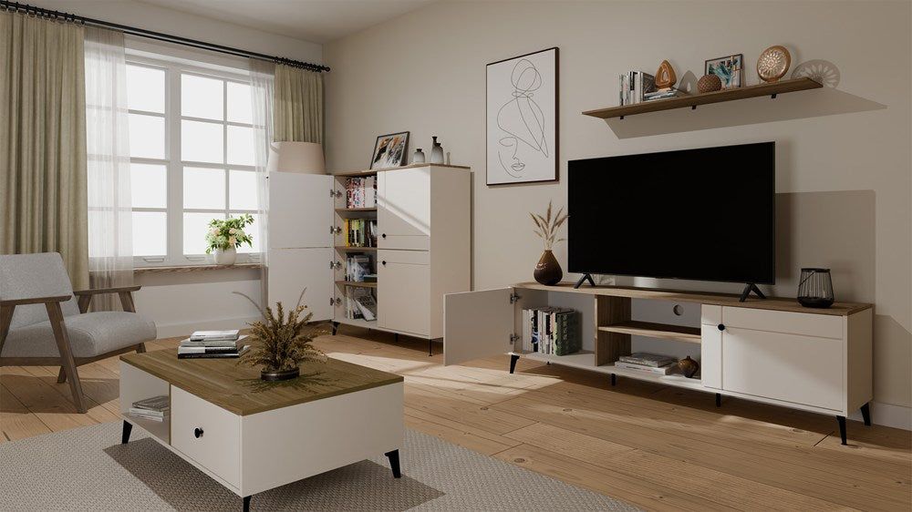 Couchtisch Tova Beige/Eiche in Farbe von kommodly