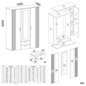 Kleiderschrank Kova in Farbe von kommodly